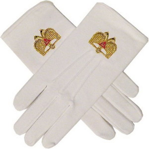 Hand Embroidered Scottish Rite Masonic Gloves