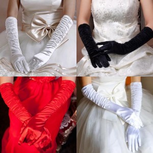 SATIN RUFFLES GLOVES